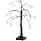 24" LED Lighted Black Weeping Halloween Twig Tree, Orange Lights